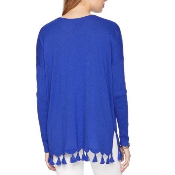 Lilly Pulitzer Martine Royal Blue Tassel Pullover Sweater Women’s Size Small - Picture 2 of 8